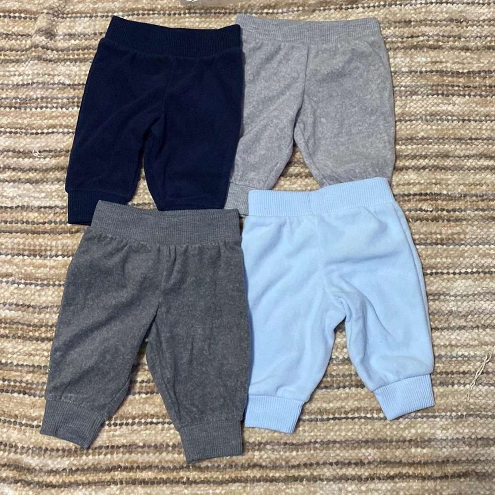 Simple Joys by Carters Baby Boy Fleece Pull On Pants Variety Bundle 4 Pack 0-3 m
